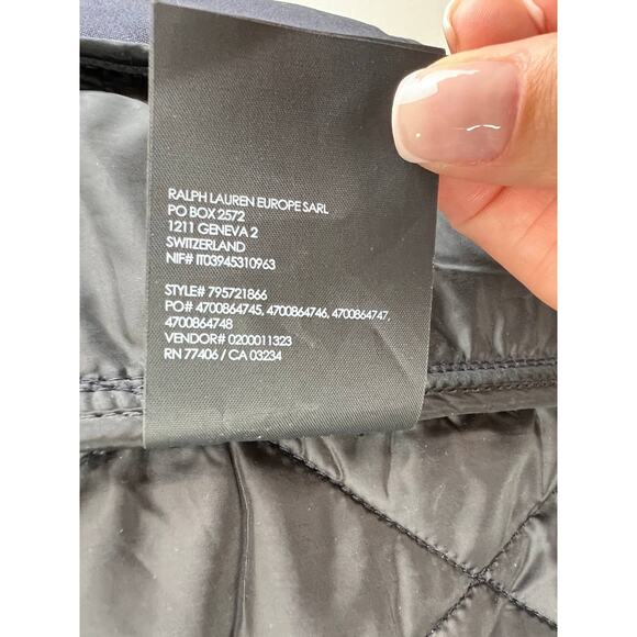 Club Monaco Navy Blue Long Sleeve Wool-Blend Button-Up Quilted Jacket Unisex XS - Picture 8 of 8